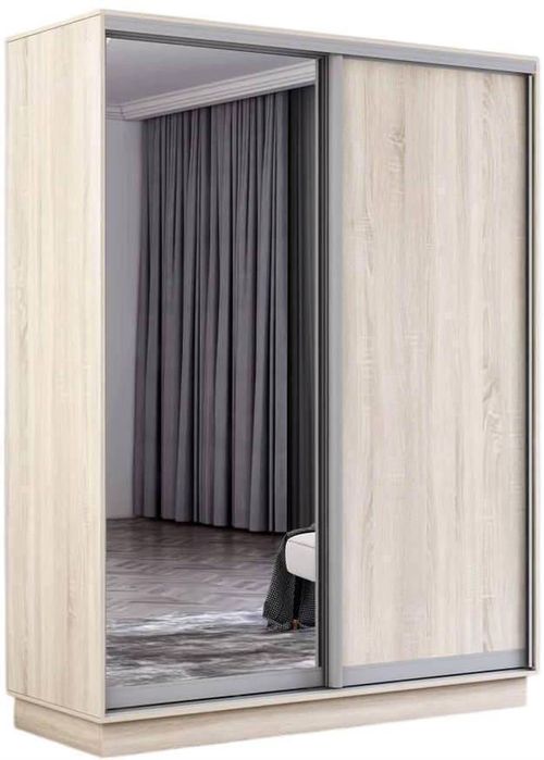 купить Шкаф Mobildor-Lux Раздвижные двери Fox из зеркала и ДСП (160x60x240H см) Sonoma в Кишинёве 