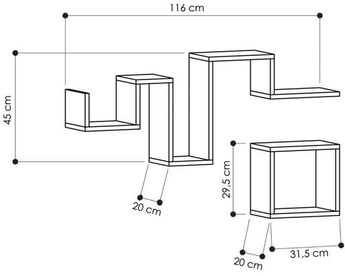 купить Полка декоративная Trendy Urmariti-Antracit 116x45x20cm (GTR005367) в Кишинёве 