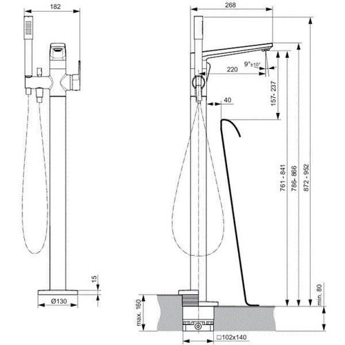 купить Смеситель для ванны Ideal Standard TONIC II A6347AA в Кишинёве 