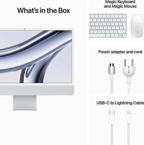 купить Компьютер моноблок Apple iMac 24" Retina 4.5K M3 8c/8g 256GB Silver MQR93 в Кишинёве 