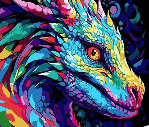 cumpără Tablou pe numere Strateg 57208 Dragon 30x40cm (fundal negru) în Chișinău 