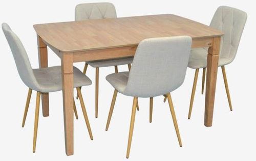 купить Комплект стол и стулья Evelin di Costacurta стол HV-27V Light Brown + 4 стула YTC-080Wo, BJORN-24 (Light beige) в Кишинёве 