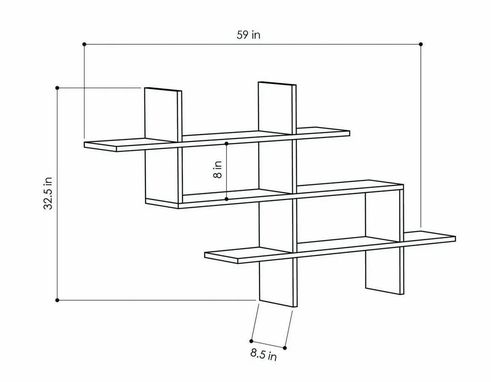 cumpără Raft de birou Trendy Halic, Stejar 150x82x22cm, raft de carti în Chișinău 
