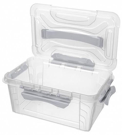 купить Короб для хранения Бытпласт 45716 Контейнер Econova Grand box 4.2l 29x19x12cm замки серый в Кишинёве 