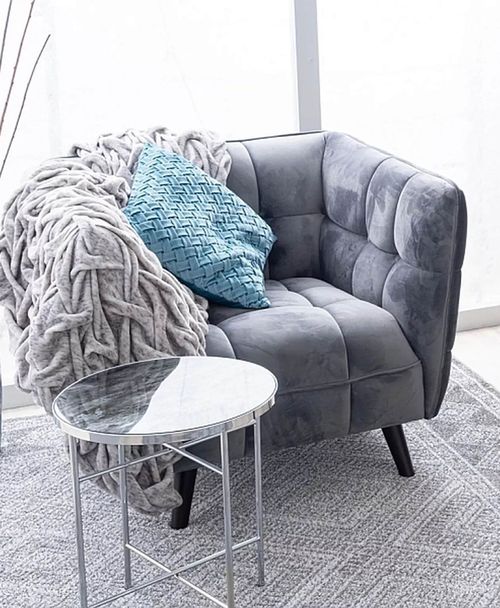 купить Кресло Signal Castello 1 Velvet (Gray/Wenge) в Кишинёве 