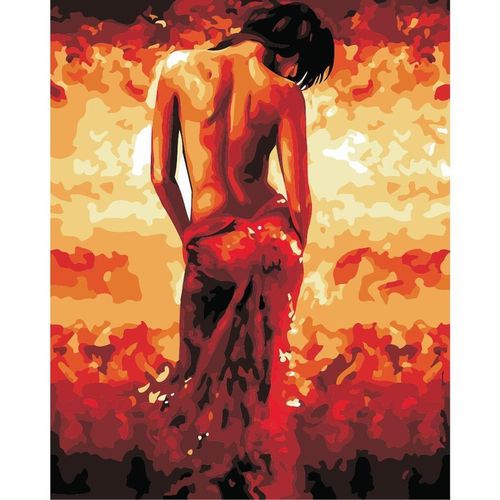 купить Картина по номерам Richi (06612) Mozaic cu diamante Fata în roșu 40x50 в Кишинёве 