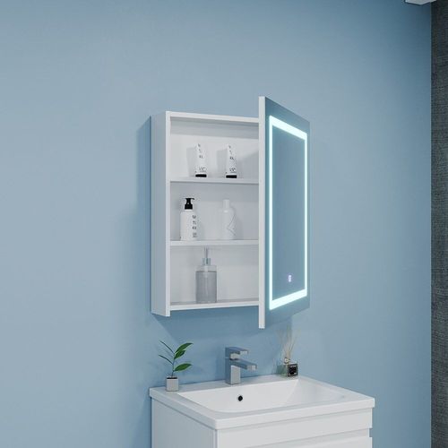 cumpără Oglindă baie Bayro Optima LED touch 600x700 правый белый în Chișinău 