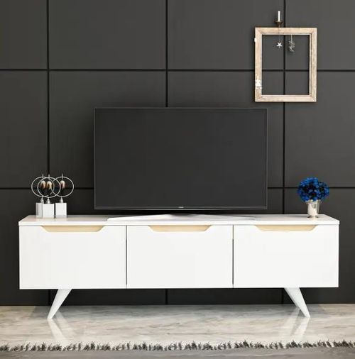 купить Тумба напольная для TV Trendy Prag Alb (GTR000202) в Кишинёве 