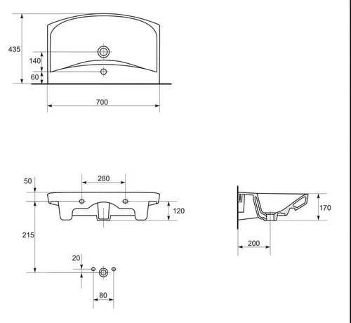 cumpără Lavoar Cersanit Carina 70-1G K31-007 în Chișinău 