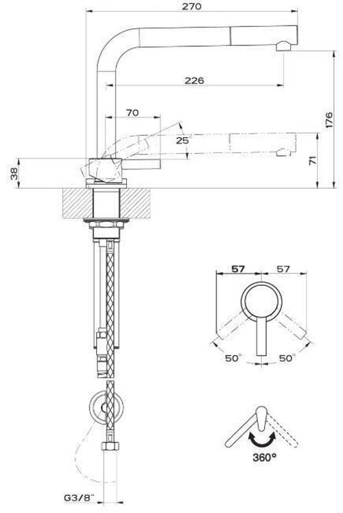 купить Смеситель кухонный Gessi 50109-149 Suggiu Finox Brushed Nickel в Кишинёве 