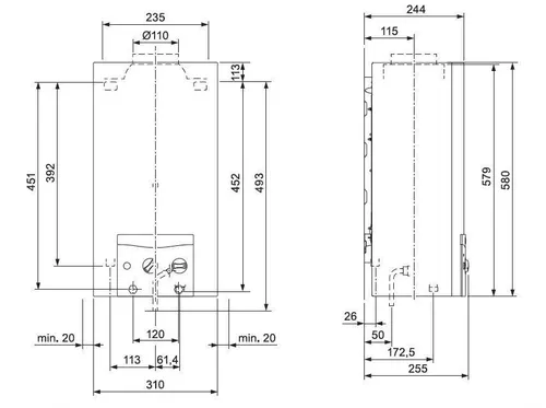 cumpără Încălzitor de apă pe gaz Vaillant Incalzitor instant de apa MAG mini 114/1 în Chișinău 