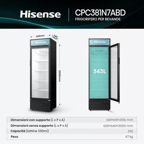 купить Холодильная витрина Hisense CPC381N7ABD в Кишинёве 