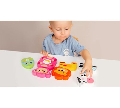 купить Конструктор Kids Hits KH20/005 Деревянный конструктор Monkey and Friends в Кишинёве 