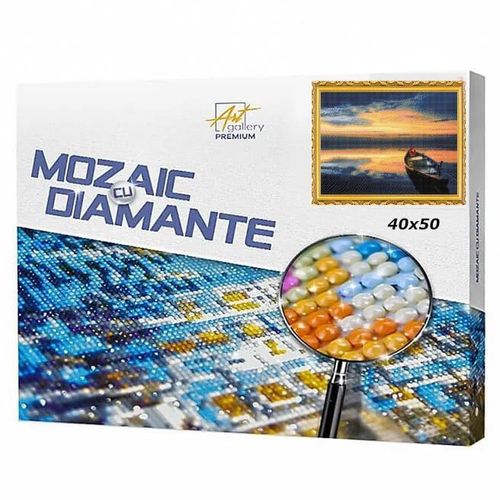 купить Картина по номерам Art Gallery GA82190 Mozaic cu diamante 40x50cm Apus la ocean в Кишинёве 