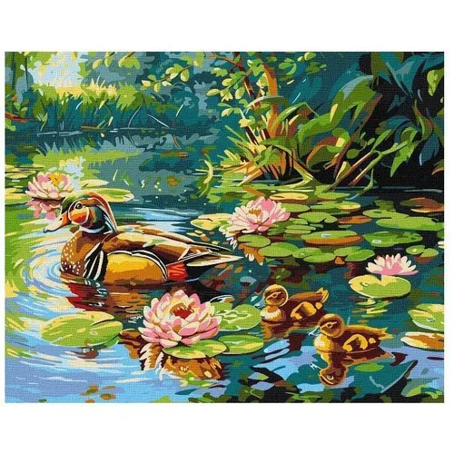 купить Картина по номерам Ideyka (KHO6656) Duck family, 40х50 в Кишинёве 