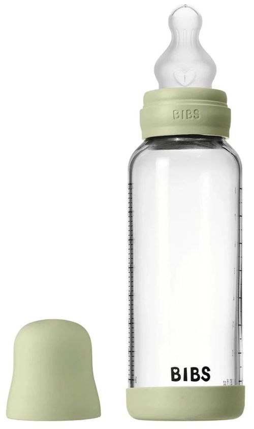 купить Поильник BIBS 50201250 Set biberon din sticla anticolici Sag, tetina silicon cu flux mediu, 240ml в Кишинёве 