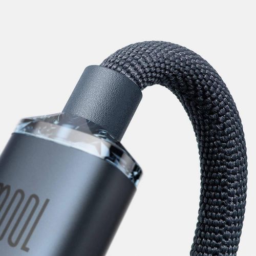 cumpără Cablu telefon mobil Baseus CAJY000601 Type-C - Type-C, Braided, 100W, 1.2m, Crystal Shine Black în Chișinău 