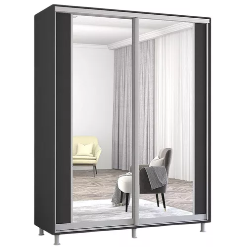 купить Шкаф Mobildor-Lux Aron-S uși glisante din PAL cu oglindă vertical (170x60x240H cm) Anthracite в Кишинёве 