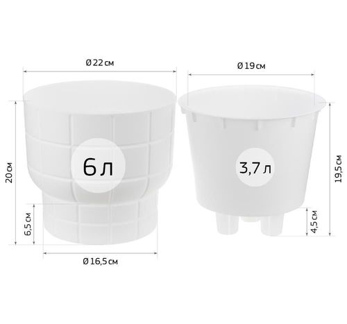 купить Цветочный горшок Idea М3258 Kare D220mm, 3.7L, crem в Кишинёве 