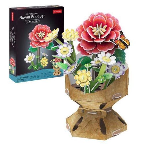 купить Конструктор Cubik Fun W3302h 3D puzzle Buchet de camelii, 108 elemente в Кишинёве 