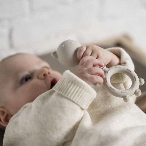 cumpără Iinel dentiție Nattou 874489 Silicone Rattle bear beige în Chișinău 