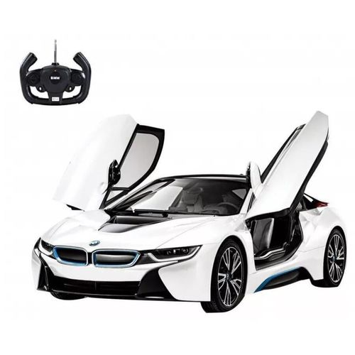 купить Радиоуправляемая игрушка Rastar 49600-8 BMW i8 (cu volan), 1:14 alba, 50539 в Кишинёве 