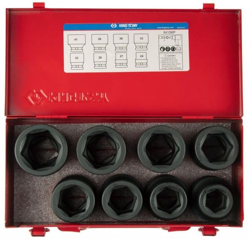 cumpără Set de tubulare, bite, duze King Tony 8410MP набор 1" ударных головок, глубоких 24-41мм, 8 пр. în Chișinău 