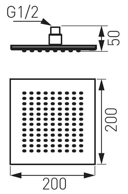 купить Верхний душ Ferro DSN04 inox Dus plafon 200x200 в Кишинёве 