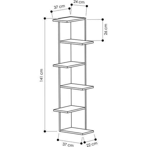 купить Офисный стеллаж Trendy Saso, Alb 37x141x24cm, raft de carti в Кишинёве 