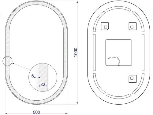 купить Зеркало для ванной Dubiel Vitrum CAFE 60x100 LED в Кишинёве 