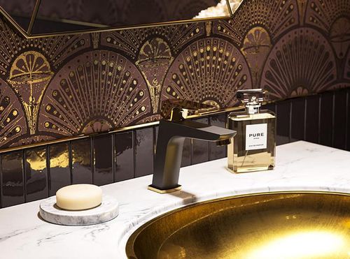 cumpără Baterie lavoar Ferro VITTO BVI2VLBLG (Lavoar) gold/negru în Chișinău 