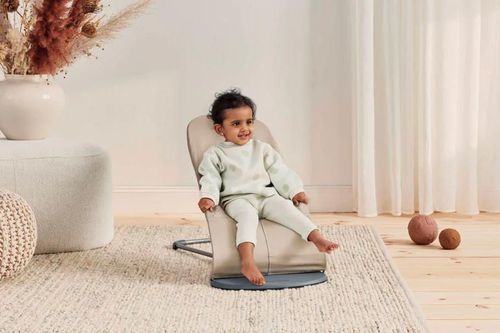 купить Детское кресло-качалка BabyBjorn 005226A Balance Soft Woven, Khaki/Beige в Кишинёве 