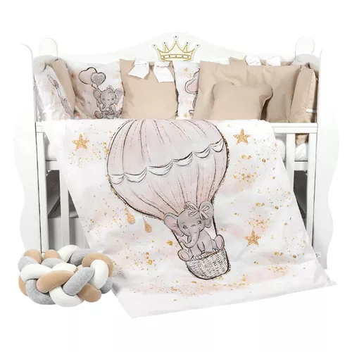 cumpără Lenjerie de pat pentru copii PernaMea Set lenjerie 8 piese Cosita Elefant Maro (PM.105897/4) în Chișinău 