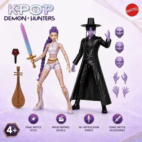 купить Фигурка героя Mattel JRY40 Set figurine Vânătorii de demoni „Rumi și Jinu: Bătălia finală”, 2 buc. в Кишинёве 