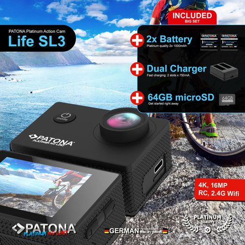купить Экстрим-камера Patona 4195, Life SL3 4K BIG SET в Кишинёве 