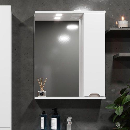 купить Зеркало для ванной Bayro Etna 700x750 правый белый мат в Кишинёве 