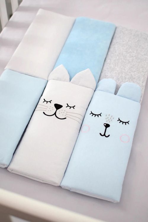 cumpără Protecție laterală pentru pătuț Veres 154.05.16 Комплект Фэнс-бампер Summer Kitty Blue (6ед) în Chișinău 