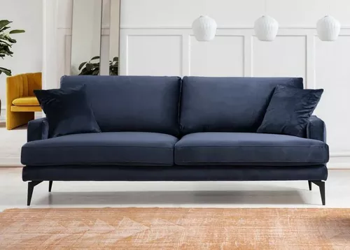 cumpără Canapea Trendy Papira Bleumarin, 90x88x205cm (3 locuri) în Chișinău 