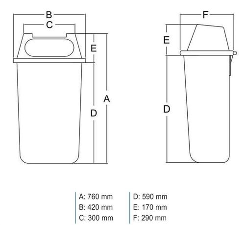 cumpără Coș de gunoi Uniplast 37180 50 L S cu suport din spate (portocaliu) în Chișinău 