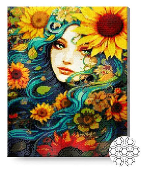 cumpără Tablou pe numere Art Gallery GA87150 Mozaic cu diamante 40x50cm Zana florilor în Chișinău 