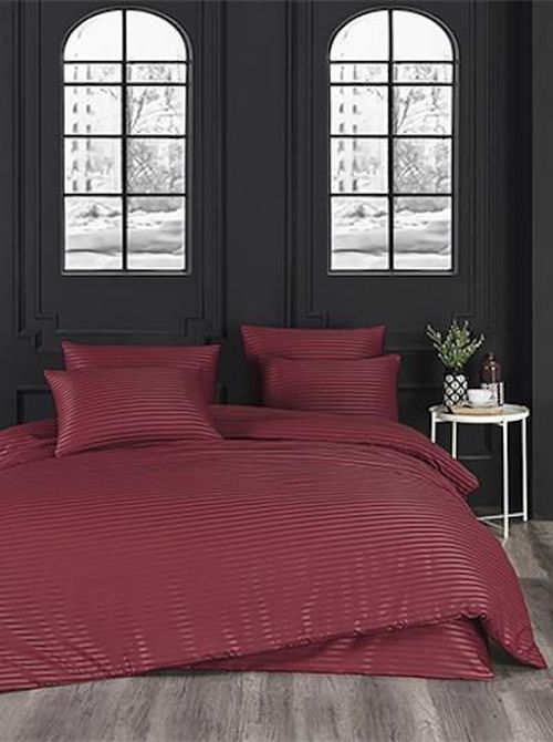 cumpără Textile de casă Promstore 53380.5 Lenjerie de pat Euro 2 NH Stripe Satin, bordo în Chișinău 