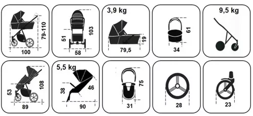 купить Детская коляска Angelina Carucior 2in1 Enigma Eco Light Grey E-13 в Кишинёве 