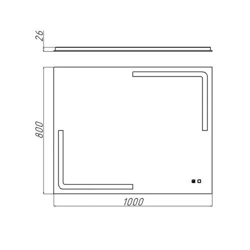 купить Зеркало для ванной Bayro Edge 1000x800 LED touch c подогревом в Кишинёве 