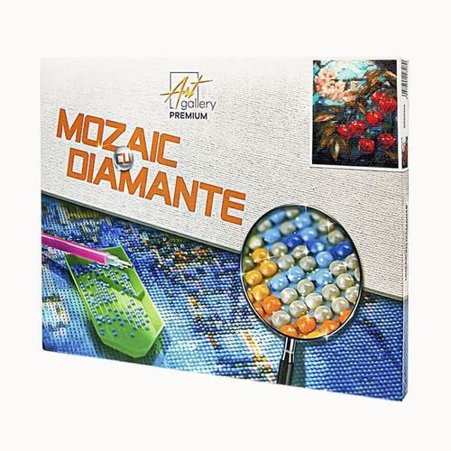 купить Картина по номерам Art Gallery GB86824 Mozaic cu diamante 30x40cm Visini si flori в Кишинёве 