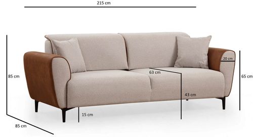 купить Диван Trendy Aren Bej, scortisoara (3 locuri) в Кишинёве 