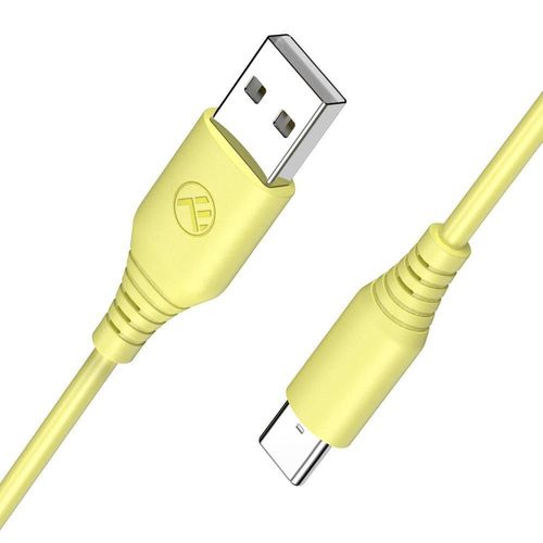 cumpără Cablu telefon mobil Tellur TLL155400 Cable silicone USB to Type-C, 3A, 1m, yellow în Chișinău 