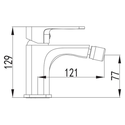 BILOVEC смеситель для биде, чёрный мат, 35 мм (ванная) 