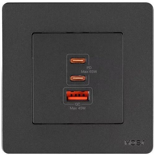 купить Зарядное устройство сетевое Moes TK-SR-EU-2C1A-65-GY-MS, Grey в Кишинёве 
