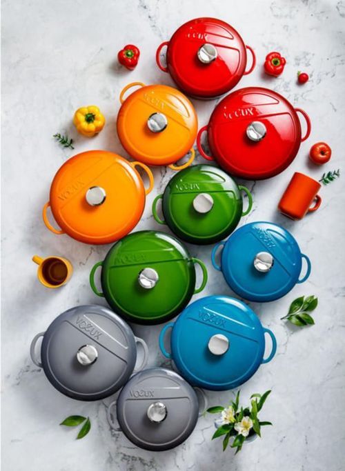 купить Кастрюля Voeux Kitchenware ST-101 Castron din fontă 24cm, Amusant в Кишинёве 