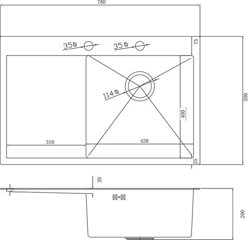 cumpără Chiuvetă bucătărie Fabiano 78x51 Gold+baterie+dozator R în Chișinău 